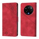 For Realme 14 Pro+ 5G Skin-feel Embossed Leather Phone Case(Red) - 2