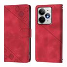 For Realme Neo7 Turbo 5G Skin-feel Embossed Leather Phone Case(Red) - 2
