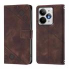For Realme Neo7 Turbo 5G Skin-feel Embossed Leather Phone Case(Brown) - 2