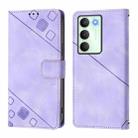 For Realme V70 / 14x Global / C75 5G Skin-feel Embossed Leather Phone Case(Light Purple) - 2
