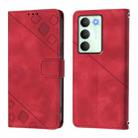 For Realme V70 / 14x Global / C75 5G Skin-feel Embossed Leather Phone Case(Red) - 2
