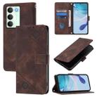 For Realme V70 / 14x Global / C75 5G Skin-feel Embossed Leather Phone Case(Brown) - 1