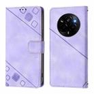 For Realme Narzo 80 Pro / 14 Pro 5G India Skin-feel Embossed Leather Phone Case(Light Purple) - 2