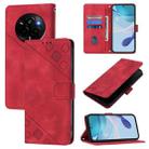 For Realme Narzo 80 Pro / 14 Pro 5G India Skin-feel Embossed Leather Phone Case(Red) - 1