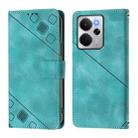 For Realme 14 5G Global / P3 5G India Skin-feel Embossed Leather Phone Case(Green) - 2