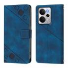 For Realme 14 5G Global / P3 5G India Skin-feel Embossed Leather Phone Case(Blue) - 2