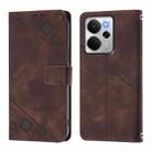 For Realme 14 5G Global / P3 5G India Skin-feel Embossed Leather Phone Case(Brown) - 2