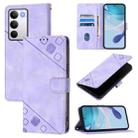 For Realme C71 4G Global Skin-feel Embossed Leather Phone Case(Light Purple) - 1