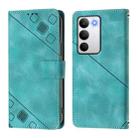 For Realme C71 4G Global Skin-feel Embossed Leather Phone Case(Green) - 2