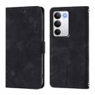 For Realme C71 4G Global Skin-feel Embossed Leather Phone Case(Black) - 2