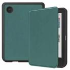 For KOBO Clara Colour / BW Solid Color Voltage Caster TPU Leather Smart Tablet Case(Dark Green) - 1