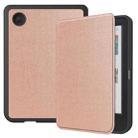 For KOBO Clara Colour / BW Solid Color Voltage Caster TPU Leather Smart Tablet Case(Rose Gold) - 1