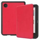 For KOBO Clara Colour / BW Solid Color Voltage Caster TPU Leather Smart Tablet Case(Red) - 1