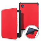 For KOBO Clara Colour 2E 2022 Solid Color Voltage Caster TPU Leather Smart Tablet Case(Red) - 1