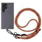 8mm S Texture Phone Anti-lost Neck Chain Nylon Crossbody Lanyard, Adjustable Length: about 75-135cm(Black Orange) - 1