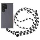 8mm Adjustable Phone Anti-lost Neck Chain Nylon Crossbody Lanyard, Adjustable Length: about 75-135cm(Black White) - 1