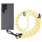 8mm Adjustable Phone Anti-lost Neck Chain Nylon Crossbody Lanyard, Adjustable Length: about 75-135cm(Yellow Pink) - 1