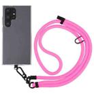 8mm Solid Color Adjustable Phone Anti-lost Neck Chain Nylon Crossbody Lanyard, Adjustable Length: about 75-135cm(Rose Red) - 1