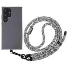 8mm Twill Texture Adjustable Phone Anti-lost Neck Chain Nylon Crossbody Lanyard, Adjustable Length: about 75-135cm(Black White) - 1