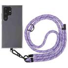 8mm Twill Texture Adjustable Phone Anti-lost Neck Chain Nylon Crossbody Lanyard, Adjustable Length: about 75-135cm(Dark Light Purple) - 1