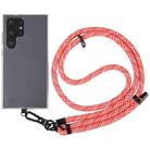 8mm Twill Texture Adjustable Phone Anti-lost Neck Chain Nylon Crossbody Lanyard, Adjustable Length: about 75-135cm(Red Pink) - 1