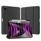 For iPad Pro 11 2024 DUX DUCIS Domo Series Cloth Texture Magnetic Leather Tablet Case(Black) - 1