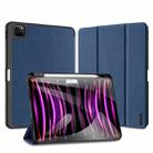 For iPad Pro 11 2024 DUX DUCIS Domo Series Cloth Texture Magnetic Leather Tablet Case(Blue) - 1