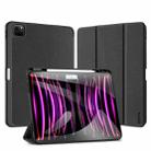 For iPad Pro 13 2024 DUX DUCIS Domo Series Cloth Texture Magnetic Leather Tablet Case(Black) - 1