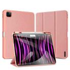 For iPad Pro 13 2024 DUX DUCIS Domo Series Cloth Texture Magnetic Leather Tablet Case(Pink) - 1