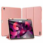 For iPad Air 13 2024 DUX DUCIS Domo Series Cloth Texture Magnetic Leather Tablet Case(Pink) - 1