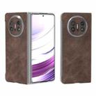 For Huawei Mate X5 PU Leather Frosted Transparent Edge Phone Case(Coffee) - 1