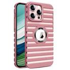 For iPhone 15 Pro Max Hollow Heat Dissipation MagSafe Magnetic PC Phone Case(Pink) - 1