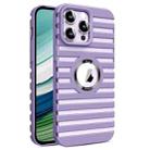 For iPhone 15 Pro Hollow Heat Dissipation MagSafe Magnetic PC Phone Case(Purple) - 1