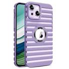 For iPhone 15 Hollow Heat Dissipation MagSafe Magnetic PC Phone Case(Purple) - 1