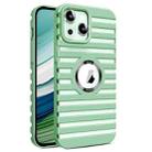 For iPhone 15 Hollow Heat Dissipation MagSafe Magnetic PC Phone Case(Green) - 1