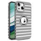 For iPhone 15 Hollow Heat Dissipation MagSafe Magnetic PC Phone Case(Grey) - 1