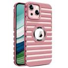For iPhone 15 Hollow Heat Dissipation MagSafe Magnetic PC Phone Case(Pink) - 1