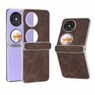 For Huawei Pocket 2 PU Leather Frosted Transparent Edge Phone Case(Coffee) - 1