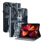 For iPad Pro 12.9 2022 / 2021 / 2020 Crystal Texture Painted Leather Smart Tablet Case(Cat Reflection Tiger) - 1