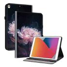 For iPad 10.2 2021 / Air 10.5 Crystal Texture Painted Leather Smart Tablet Case(Purple Peony) - 1