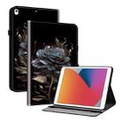 For iPad 10.2 2021 / Air 10.5 Crystal Texture Painted Leather Smart Tablet Case(Black Rose) - 1