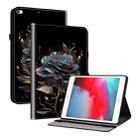 For iPad mini 5 / 4 / 3 / 2 Crystal Texture Painted Leather Smart Tablet Case(Black Rose) - 1