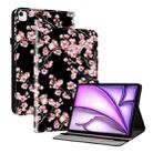 For iPad Air 13 2024 Crystal Texture Painted Leather Smart Tablet Case(Plum Bossom) - 1