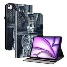 For iPad Air 13 2024 Crystal Texture Painted Leather Smart Tablet Case(Cat Reflection Tiger) - 1