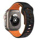 For Apple Watch SE 2023 44mm Wave Texture Reverse Buckle Silicone Watch Band(Black Orange) - 2