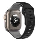 For Apple Watch SE 2023 44mm Wave Texture Reverse Buckle Silicone Watch Band(Black Grey) - 2