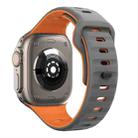 For Apple Watch SE 2023 44mm Wave Texture Reverse Buckle Silicone Watch Band(Space Grey Orange) - 2