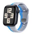 For Apple Watch SE 2023 44mm Wave Texture Reverse Buckle Silicone Watch Band(Grey Blue) - 1