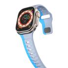 For Apple Watch SE 2023 44mm Wave Texture Reverse Buckle Silicone Watch Band(Grey Blue) - 3