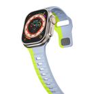 For Apple Watch SE 2023 44mm Wave Texture Reverse Buckle Silicone Watch Band(Grey Green) - 3